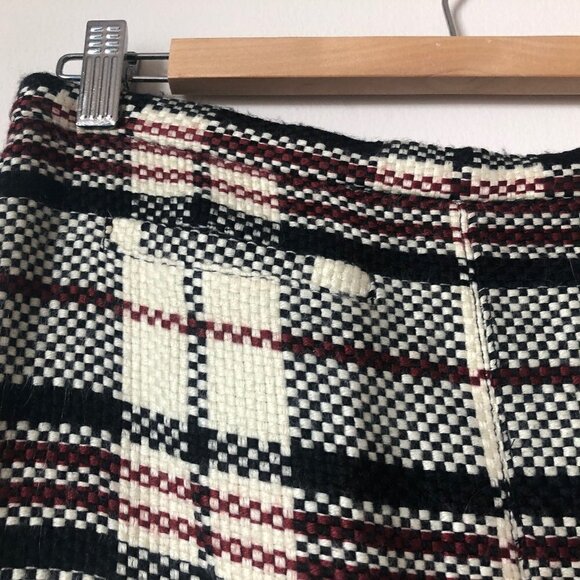 Pink Martini Plaid Pencil Wool Blend Skirt Small - Picture 7 of 10